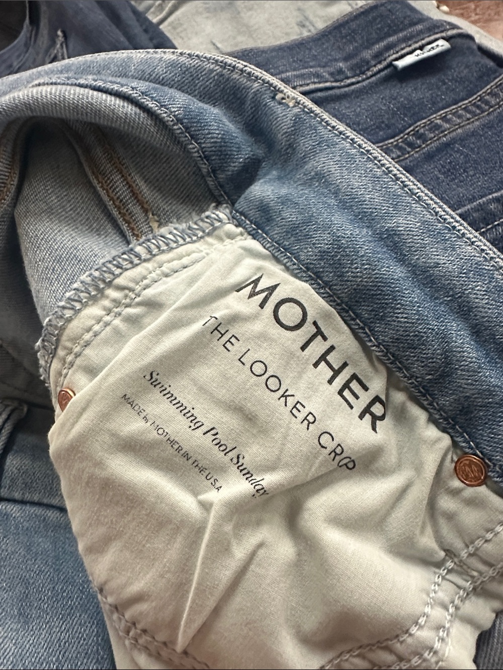 MOTHER The Looker Crop Women's Light Blue Denim Jeans 28
